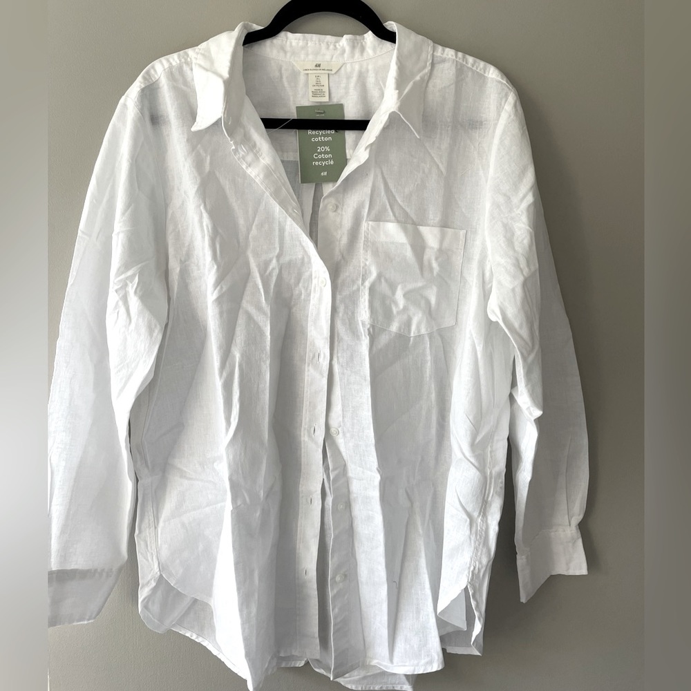 H&M Linen Blend Button Up
